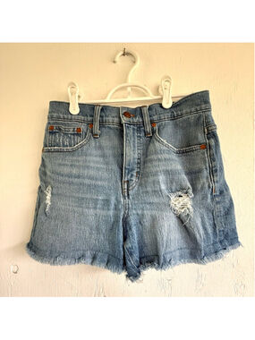 Madewell High-Rise Distressed Denim Shorts - Size 25